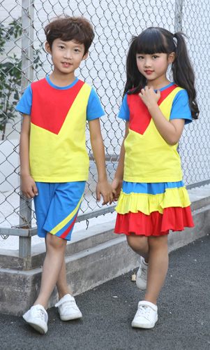 夏裝幼兒園園服時(shí)尚學(xué)生校服套裝定制AM17TZ047