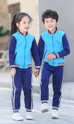 艾咪天使運動校服藍色小學(xué)生校服班套裝定制