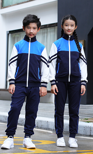 藍色秋冬套裝校服三件套
