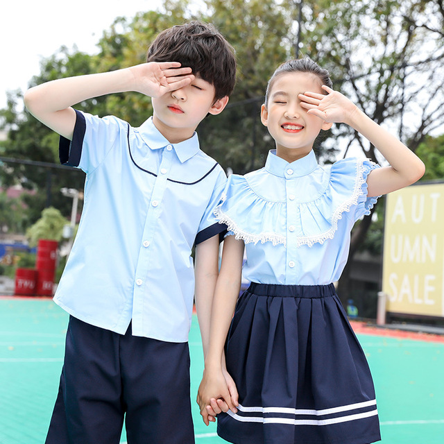 小學生校服兒童短袖畢業服班服工廠定制幼兒園園服