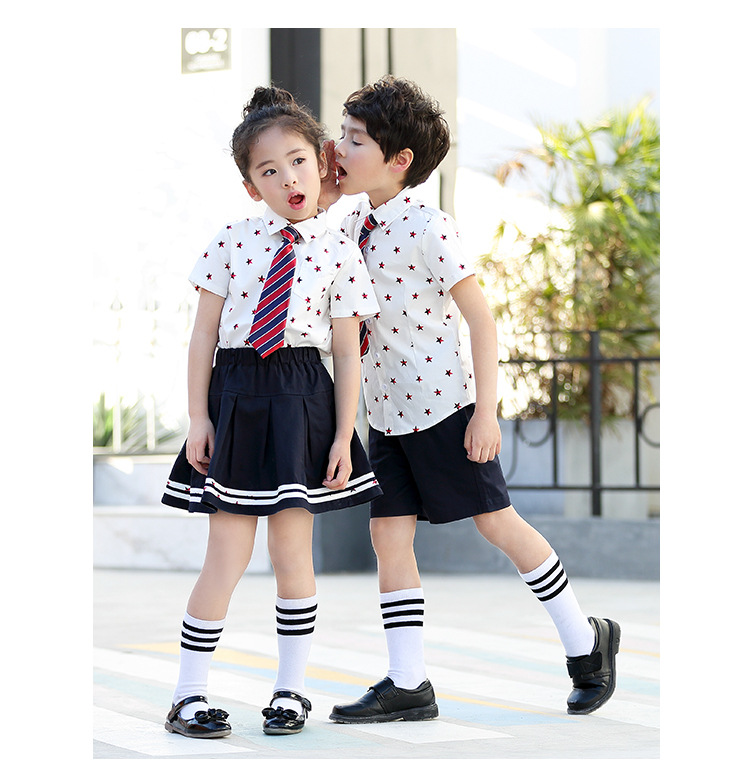 艾咪天使 中小學校服夏裝幼兒園校服看樣來圖樣衣定制