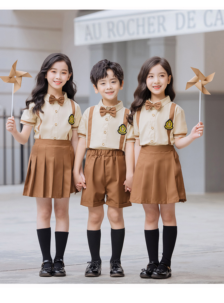幼兒園全棉英倫風(fēng)畢業(yè)禮服表演服套裝