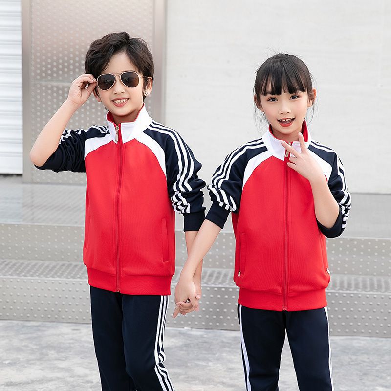 新款運(yùn)動(dòng)套裝中小學(xué)生校服南韓絲班服園服定制