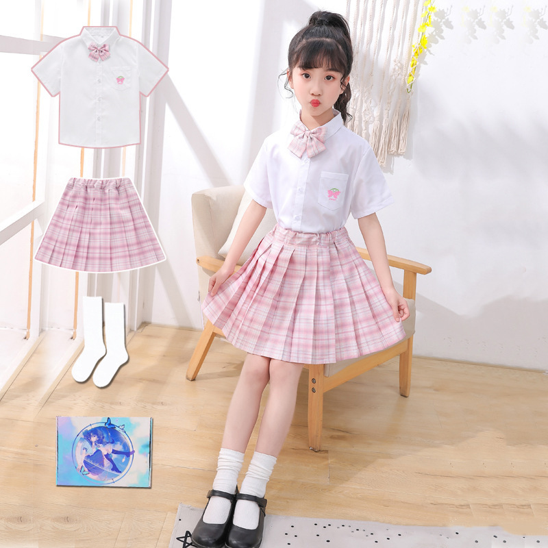 白色襯衫百褶裙套裝 幼兒園演出服畢業服