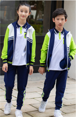 艾咪天使拉鏈衫運(yùn)動(dòng)套裝中小學(xué)翻領(lǐng)校服班服