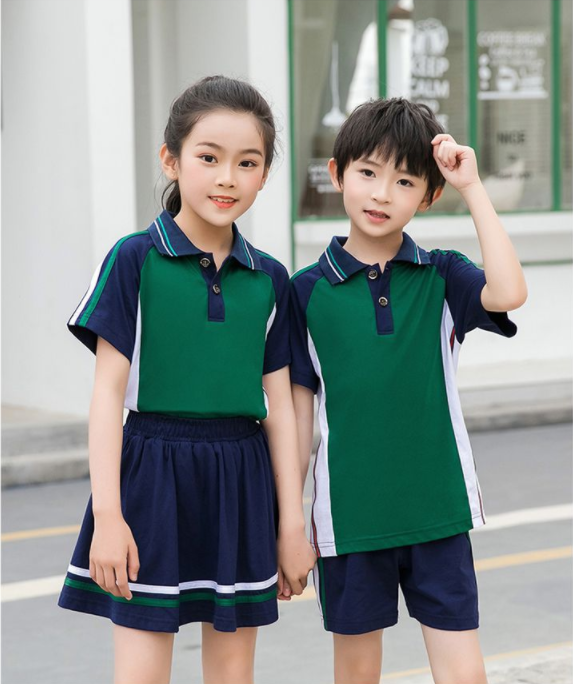 夏季中小學紅白拼色運動套裝師生同款校服班服